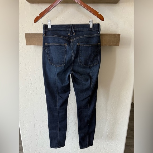Good American|Good legs crop curvy piecing split hem skinny jeans,dark wash••• - Picture 8 of 16